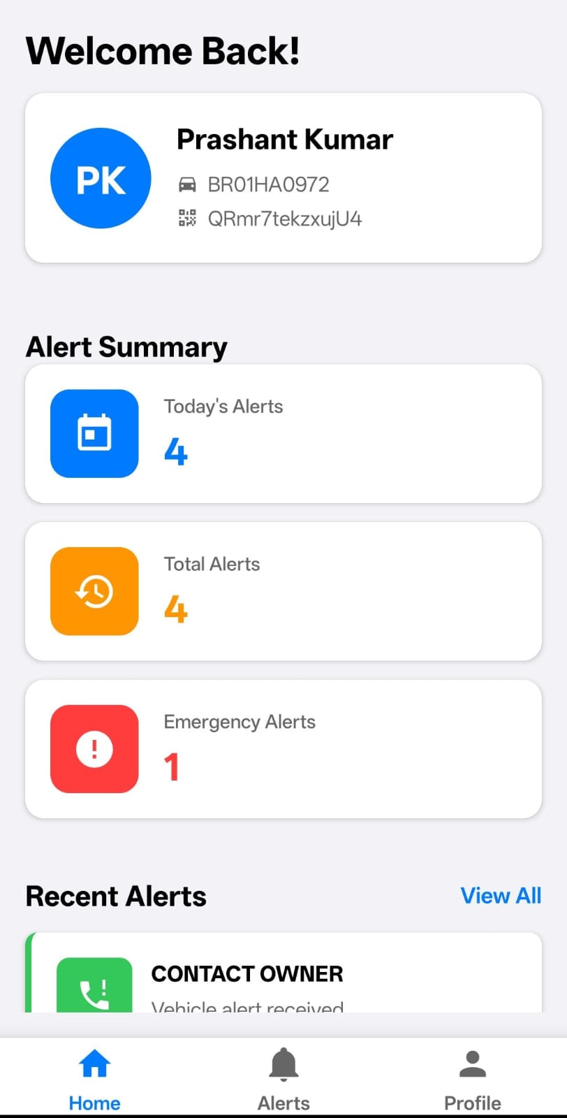 All alerts list in the app (placeholder)